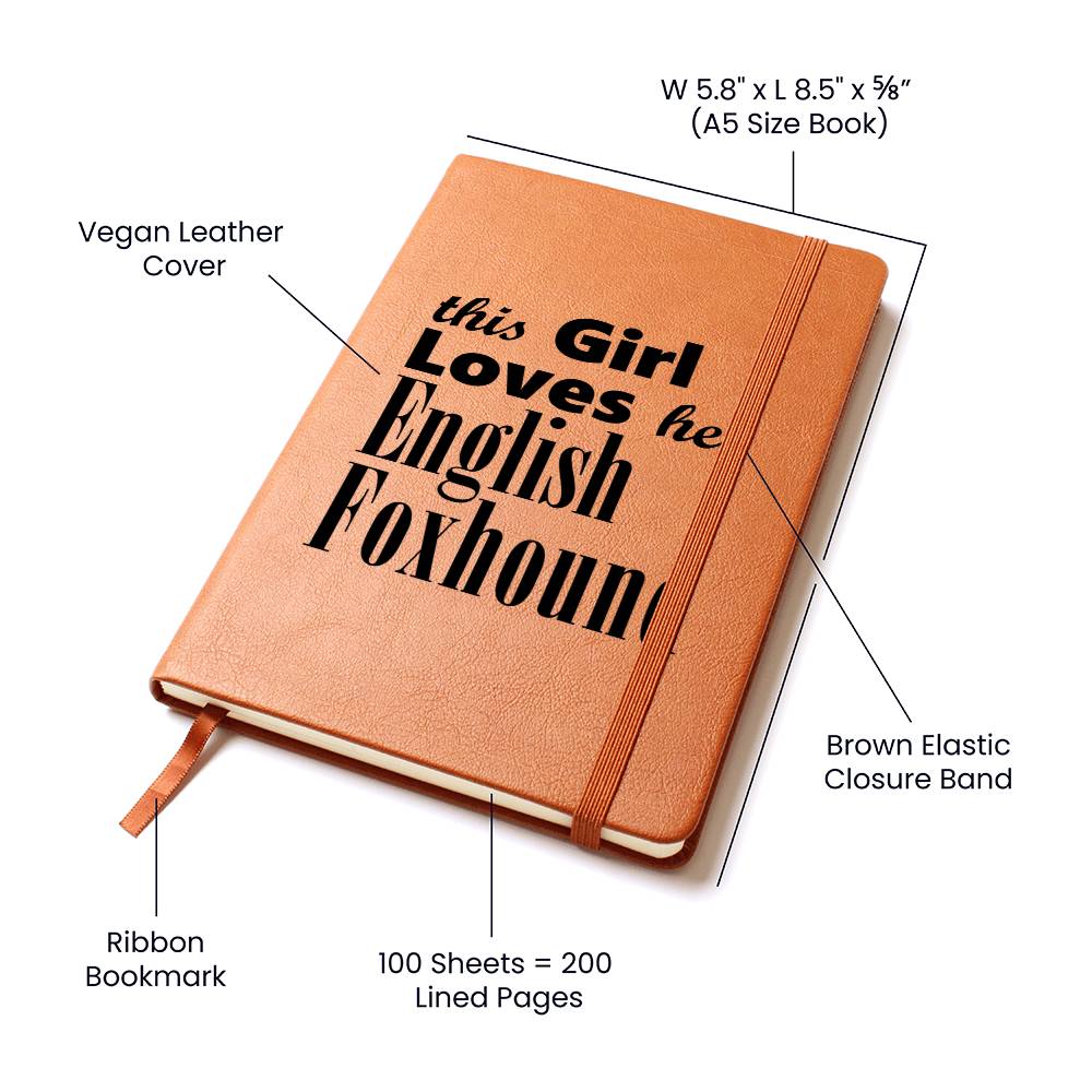 English Foxhound - Vegan Leather Journal