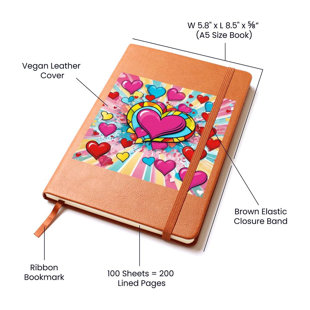 Valentine's Day Pop Art 02 - Vegan Leather Journal