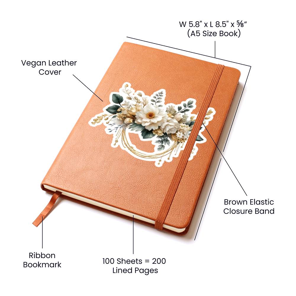 Luxury Wedding Decor Sticker 087 - Vegan Leather Journal