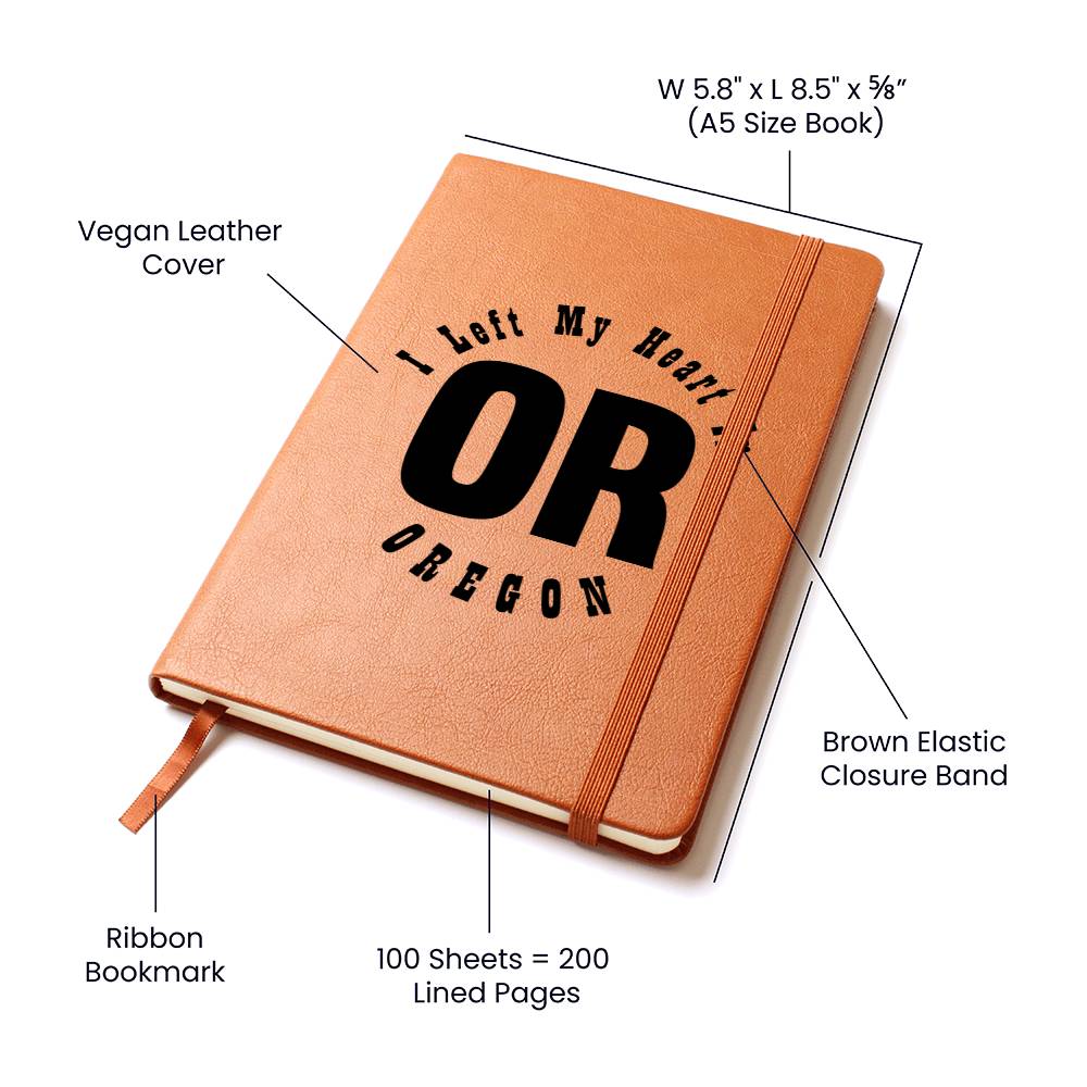 Heart In Oregon v01 - Vegan Leather Journal