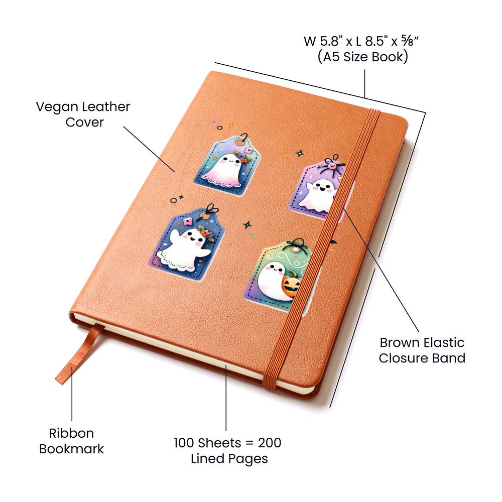 Cute Halloween Sticker 121 - Vegan Leather Journal