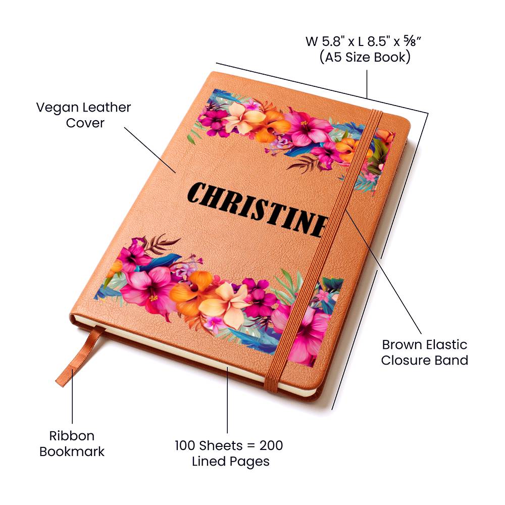 Christine (Tropical Flowers) - Vegan Leather Journal