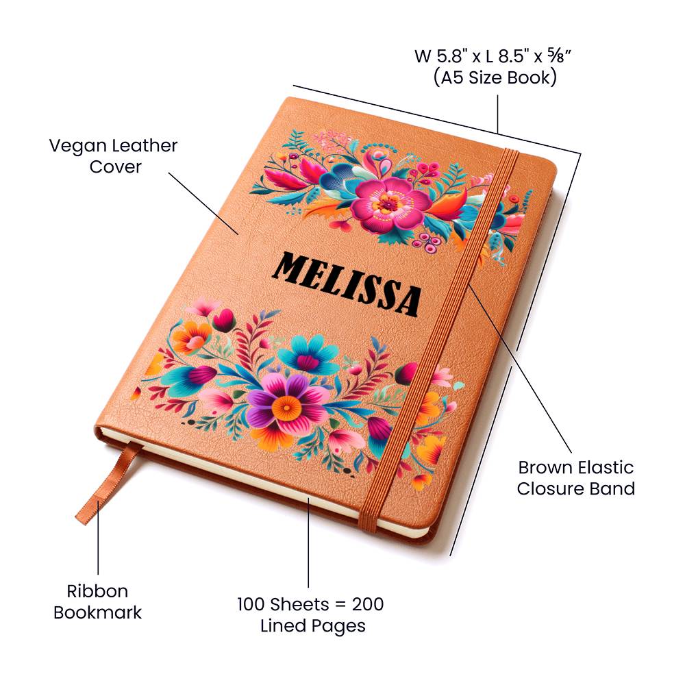 Melissa (Mexican Flowers 2) - Vegan Leather Journal