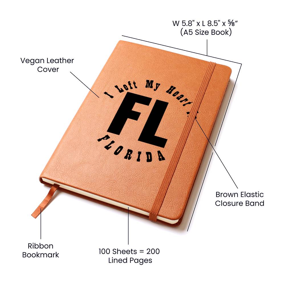 Heart In Florida v01 - Vegan Leather Journal