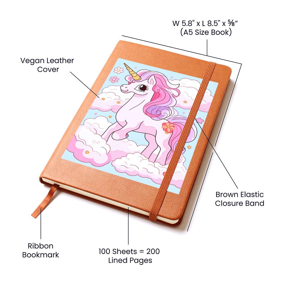Cute Unicorn 013 - Vegan Leather Journal