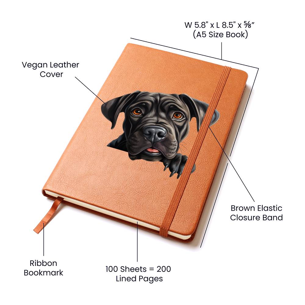 Cane Corso Peeking - Vegan Leather Journal
