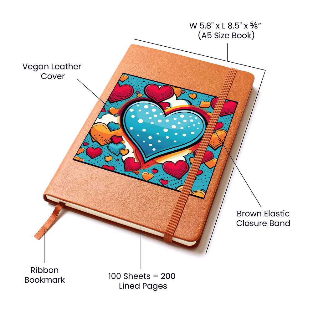 Valentine's Day Pop Art 24 - Vegan Leather Journal