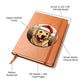 Dog Stained Glass Christmas Design 027 - Vegan Leather Journal