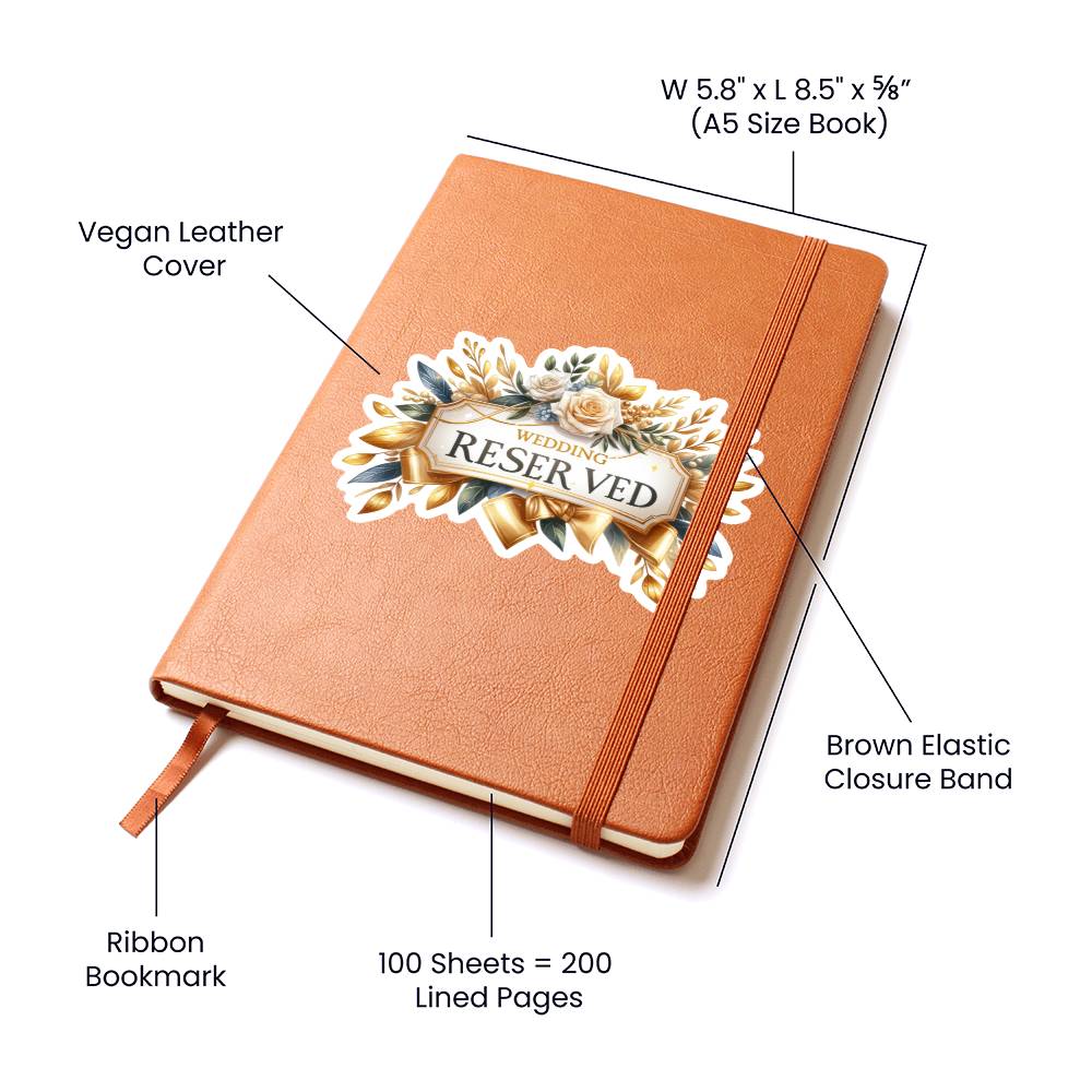 Luxury Wedding Decor Sticker 050 - Vegan Leather Journal
