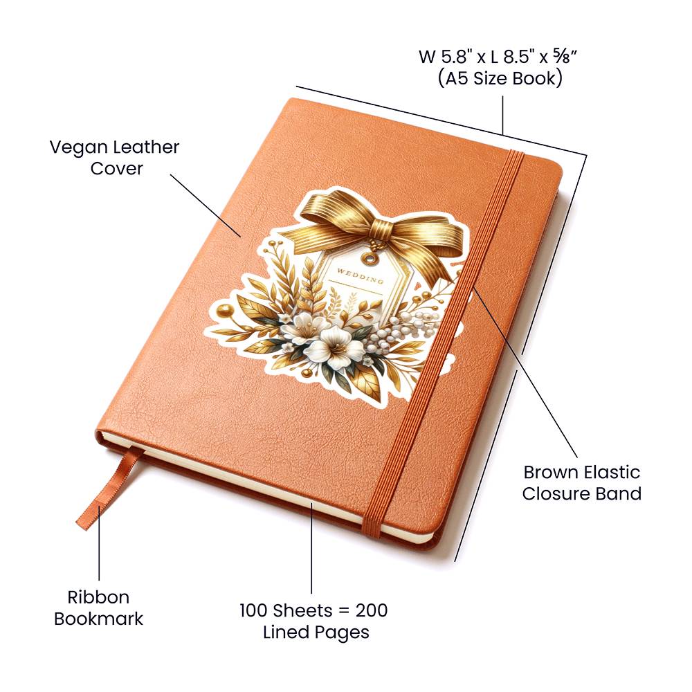 Luxury Wedding Decor Sticker 049 - Vegan Leather Journal