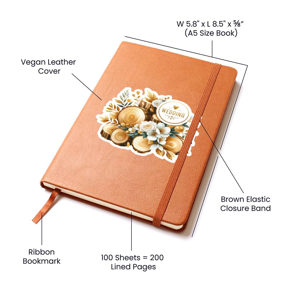Luxury Wedding Decor Sticker 065 - Vegan Leather Journal