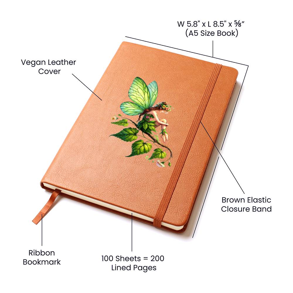 Magical Nature Forest Fairy 09 - Vegan Leather Journal