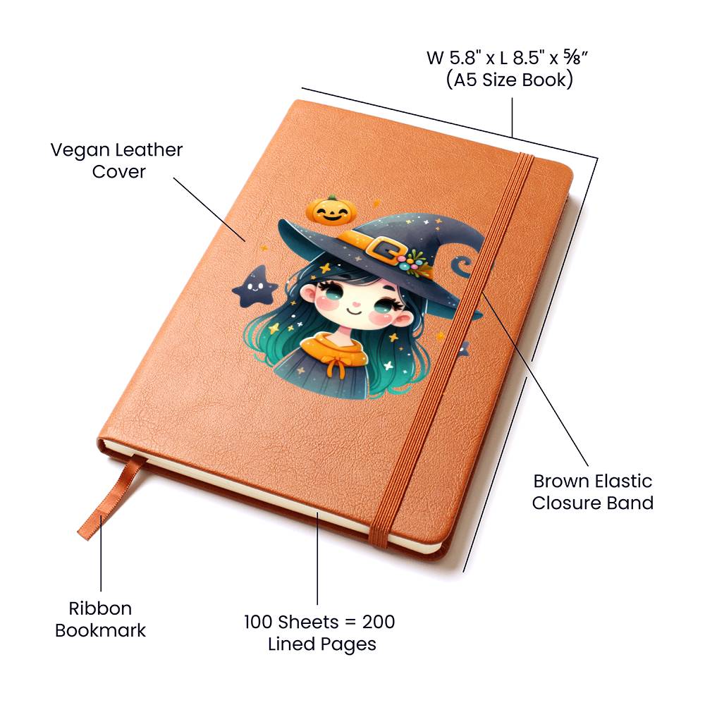 Cute Halloween Sticker 030 - Vegan Leather Journal