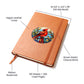 Christmas Red Cardinal Stained Glass Design 024 - Vegan Leather Journal