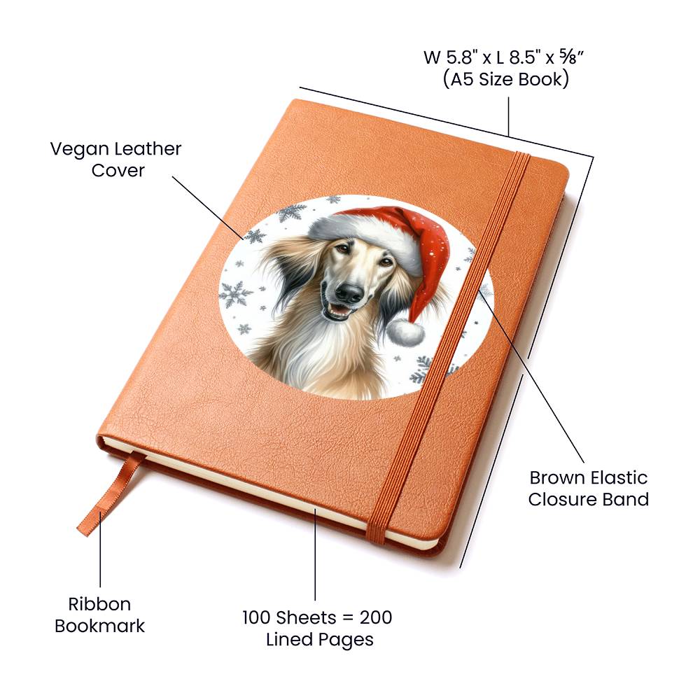 Christmas Dog - Sloughi - Vegan Leather Journal
