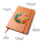 Floral Flower Wreath 033 - Vegan Leather Journal