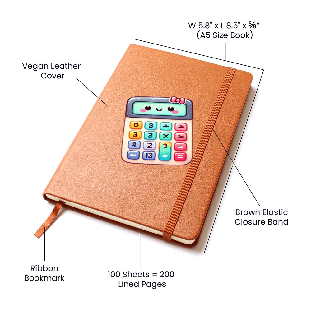 Cute Back to School Sticker 091 - Vegan Leather Journal