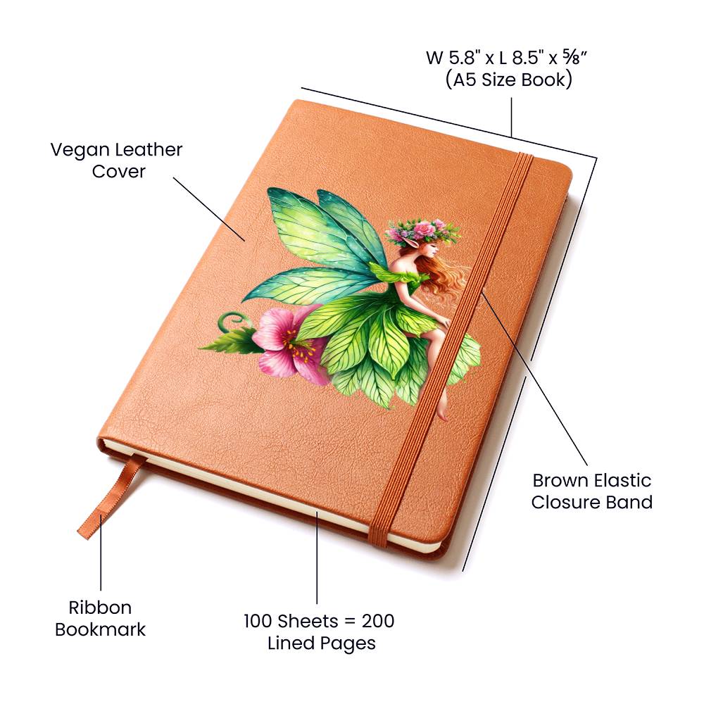 Magical Nature Forest Fairy 10 - Vegan Leather Journal