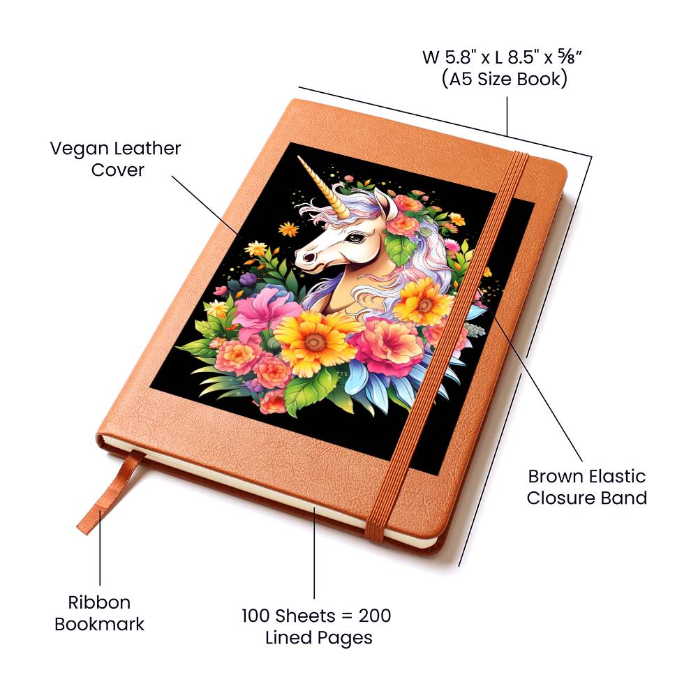 Cute Unicorn 045 - Vegan Leather Journal