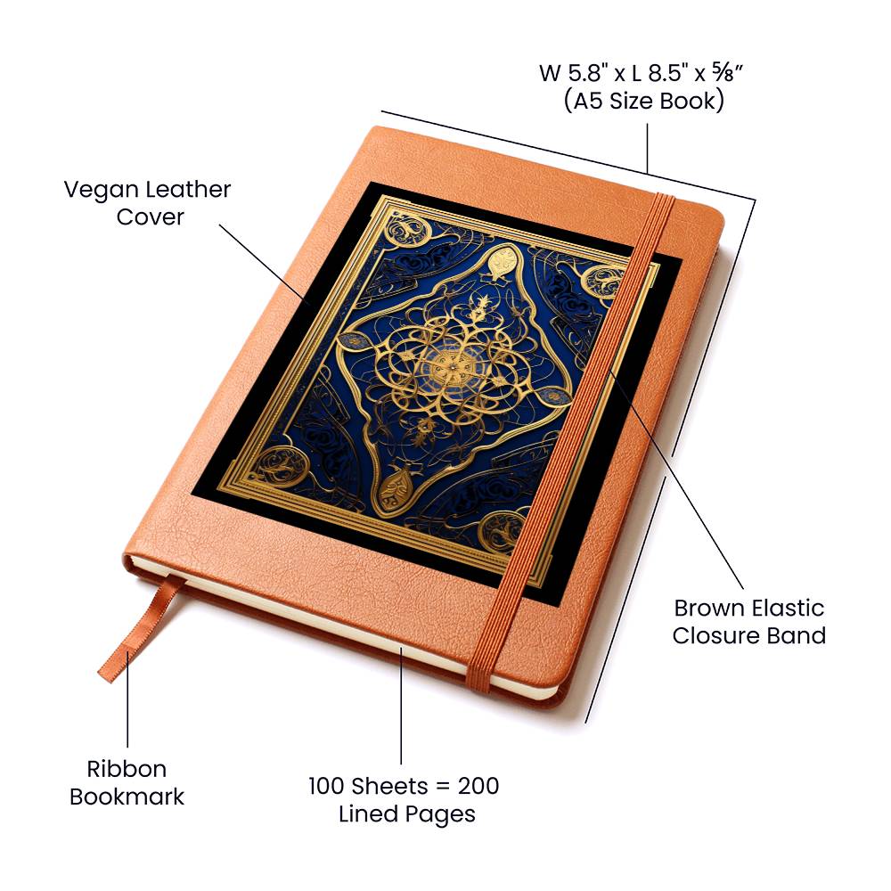 Ornate Gold Cover 015 - Vegan Leather Journal
