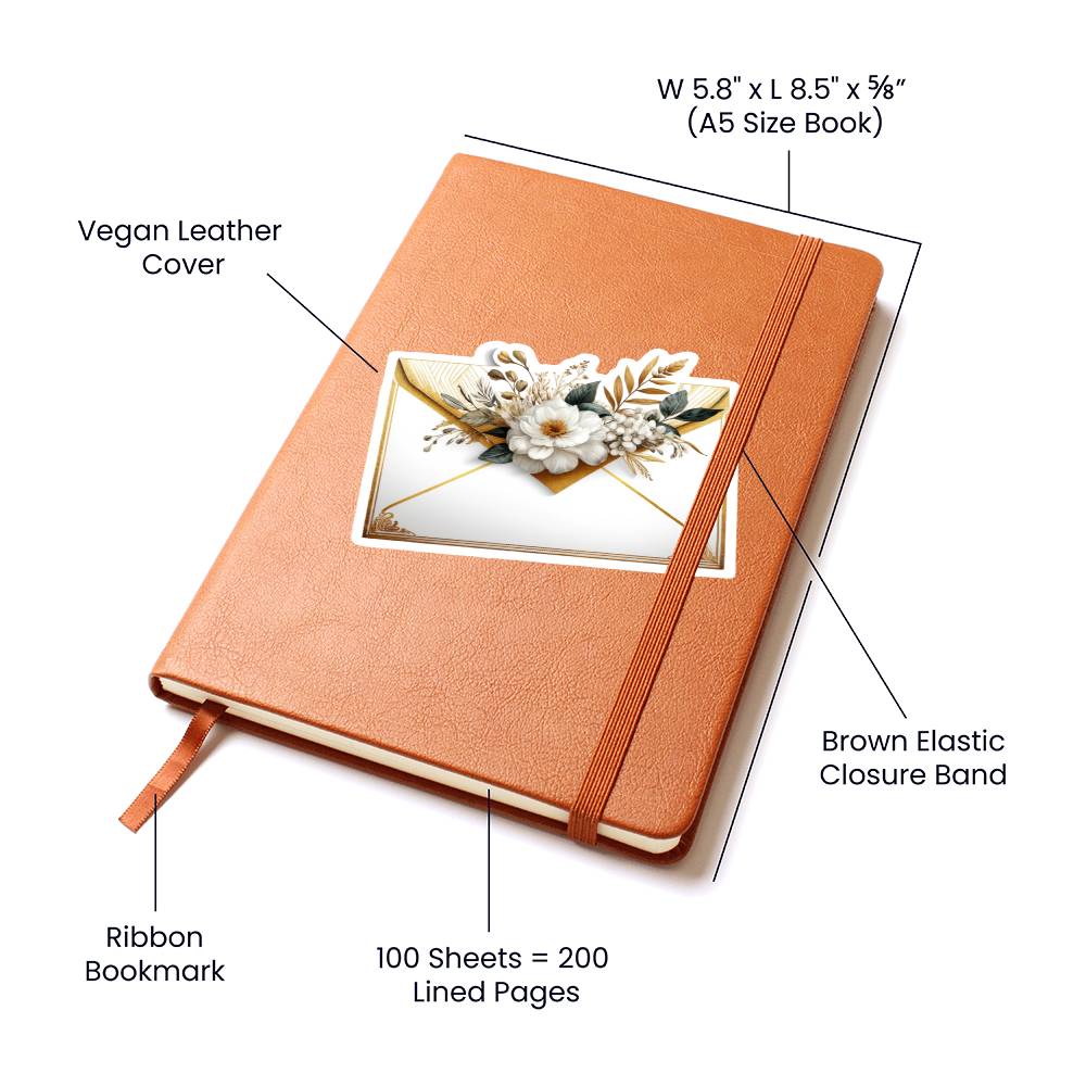 Luxury Wedding Decor Sticker 043 - Vegan Leather Journal