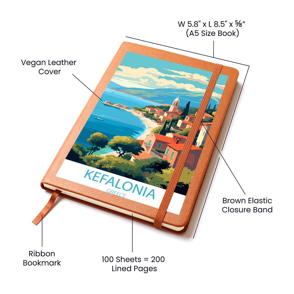 Famous Travel Destinations - Kefalonia, Greece - Vegan Leather Journal