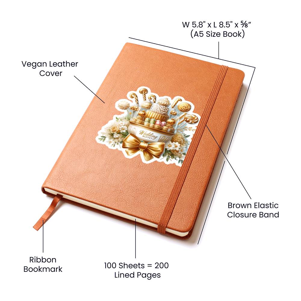 Luxury Wedding Decor Sticker 057 - Vegan Leather Journal