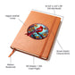 Christmas Red Cardinal Stained Glass Design 030 - Vegan Leather Journal