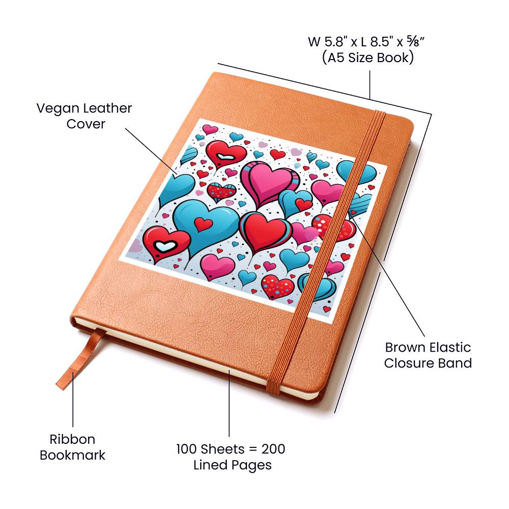 Valentine's Day Pop Art 25 - Vegan Leather Journal