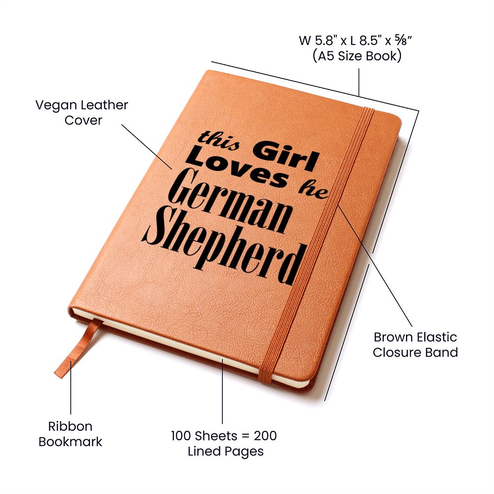 German Shepherd - Vegan Leather Journal