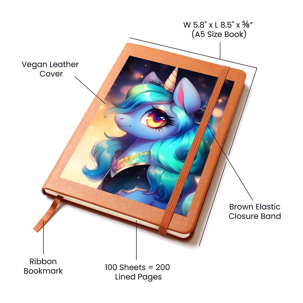 Cute Unicorn 114 - Vegan Leather Journal