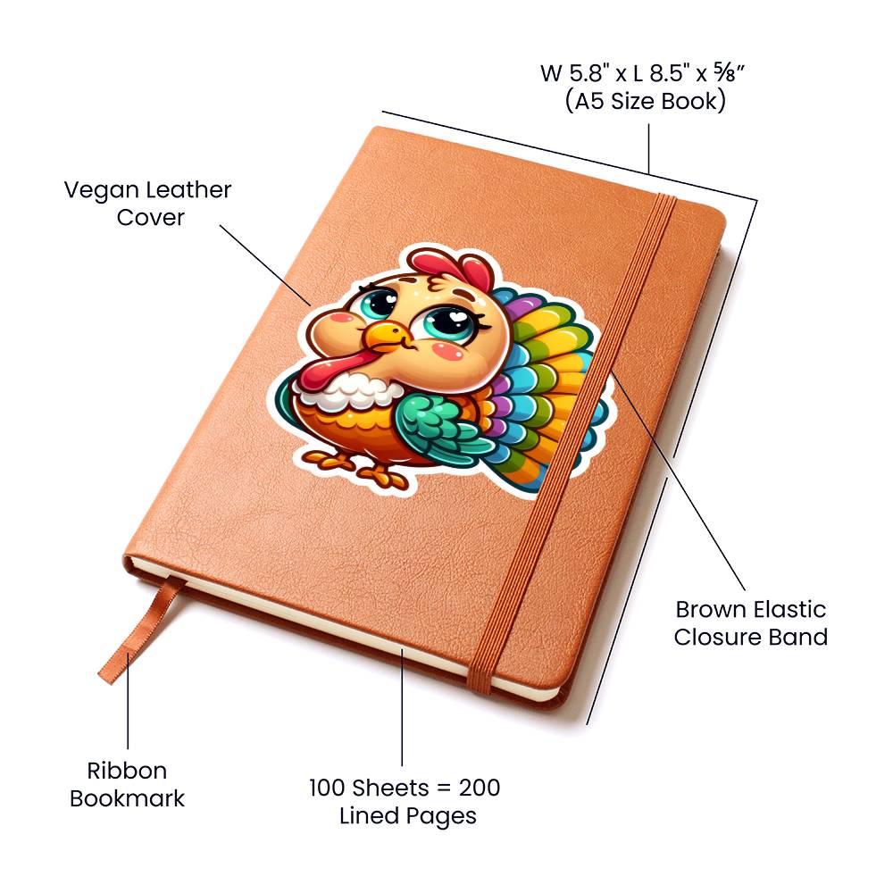 Cute Turkey sticker 200 - Vegan Leather Journal