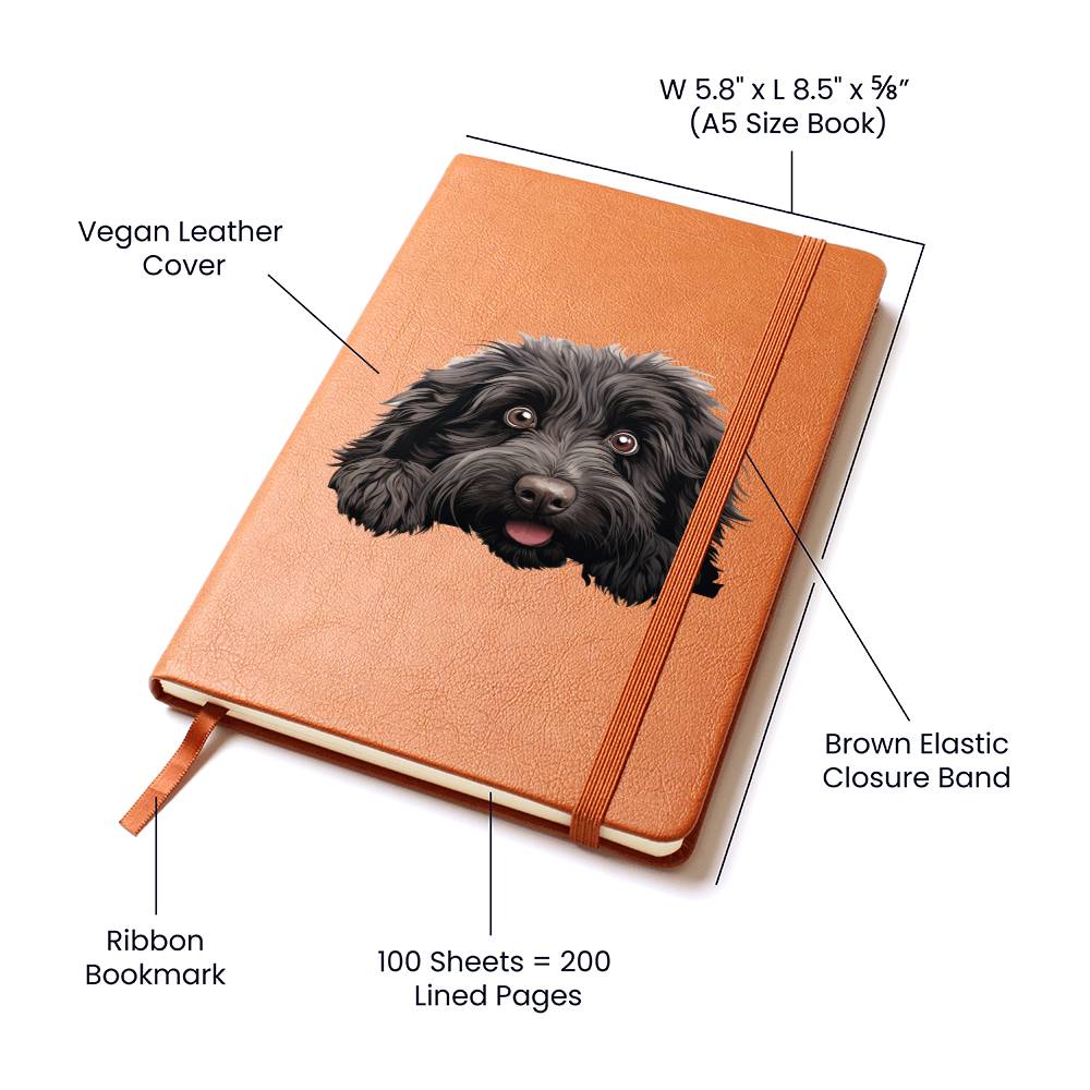 Puli Peeking - Vegan Leather Journal