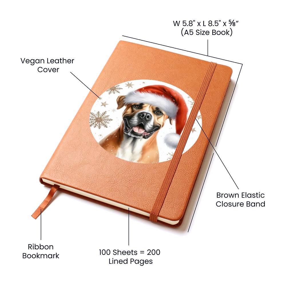 Christmas Dog - Dogo Argentino - Vegan Leather Journal