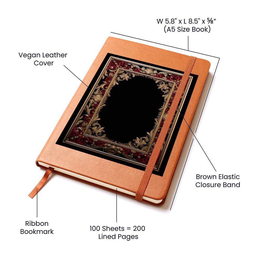 Ornate Gold Cover 006 - Vegan Leather Journal
