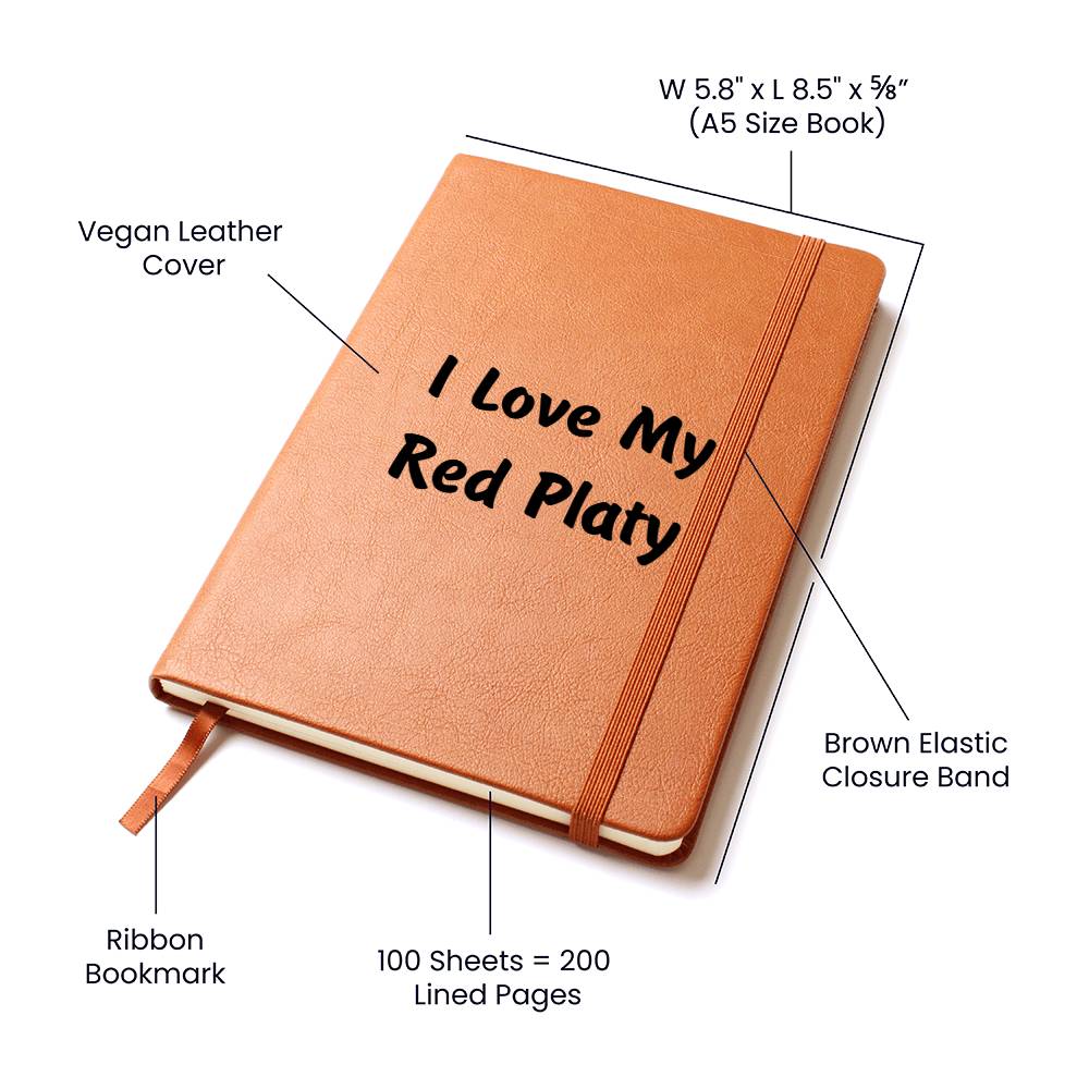Love My Red Platy - Vegan Leather Journal