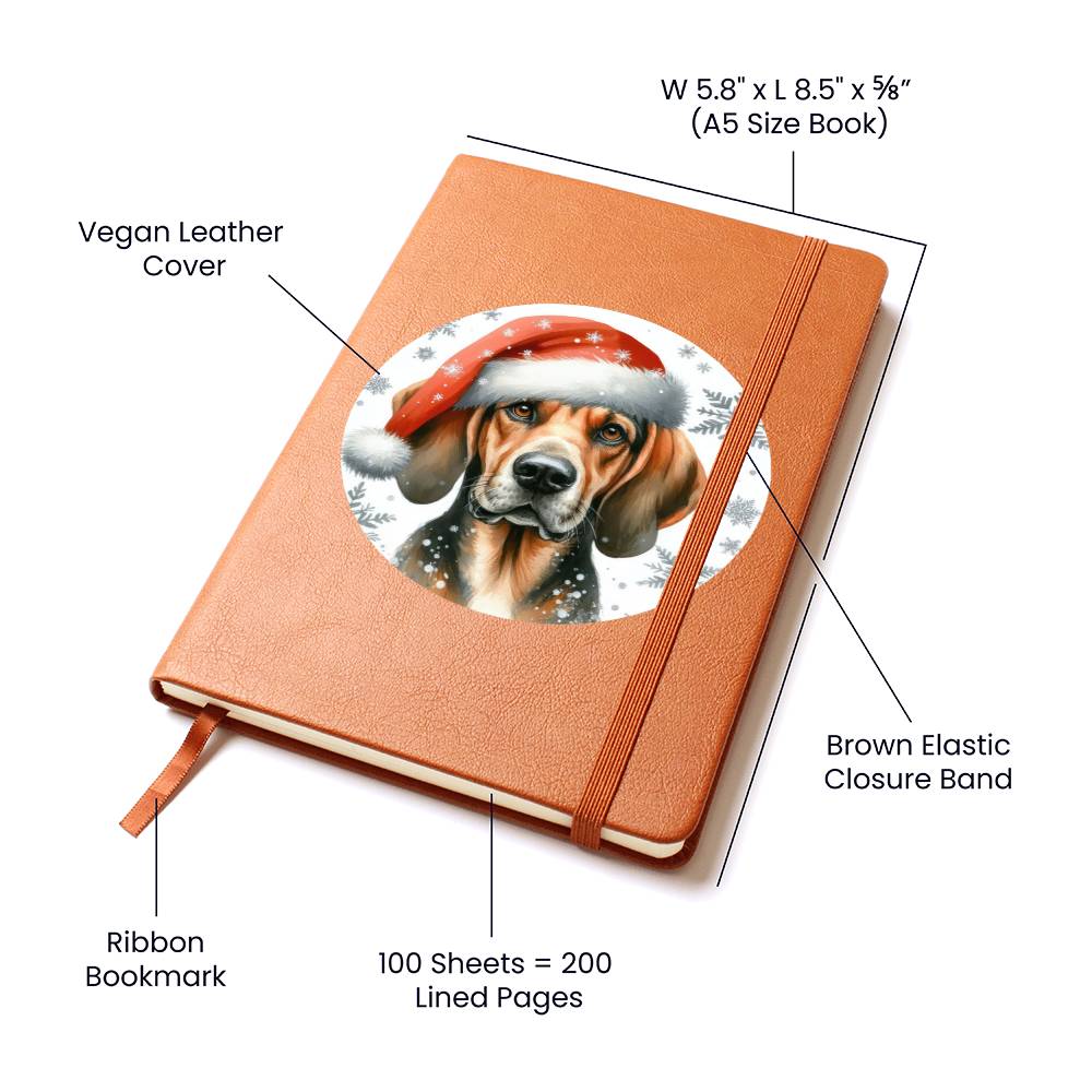 Christmas Dog - Plott Hound - Vegan Leather Journal