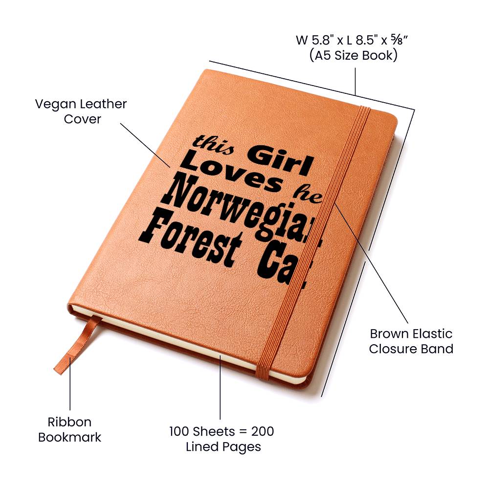 Norwegian Forest Cat - Vegan Leather Journal