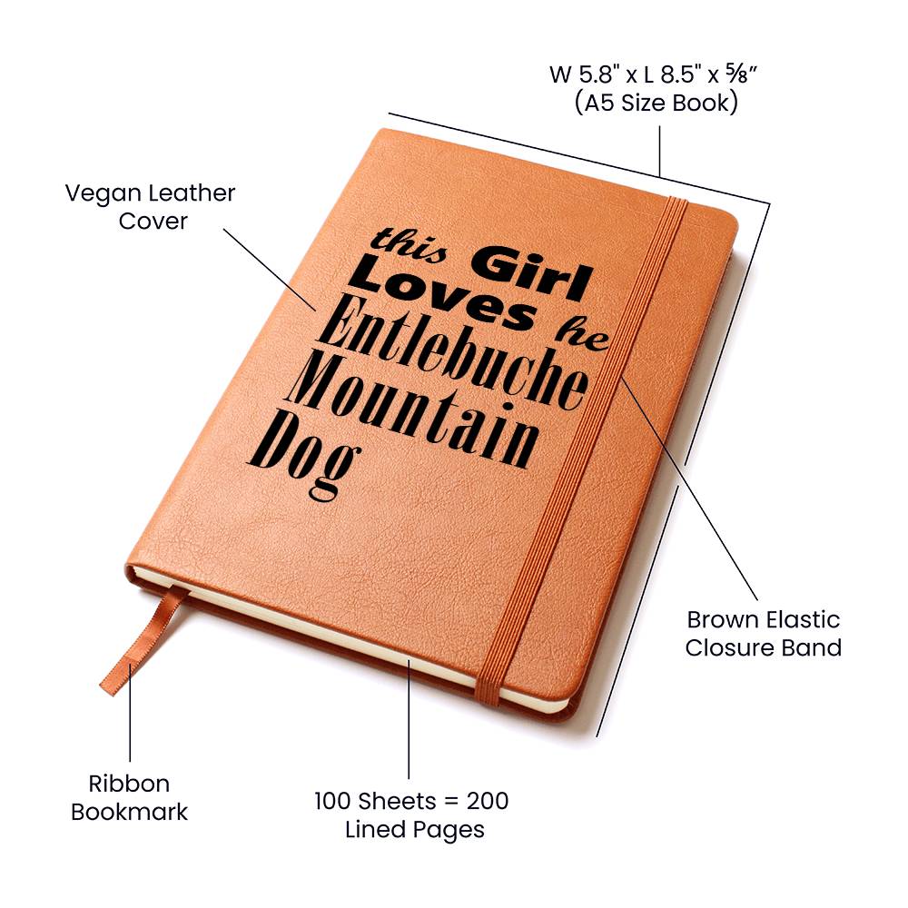 Entlebucher Mountain Dog - Vegan Leather Journal