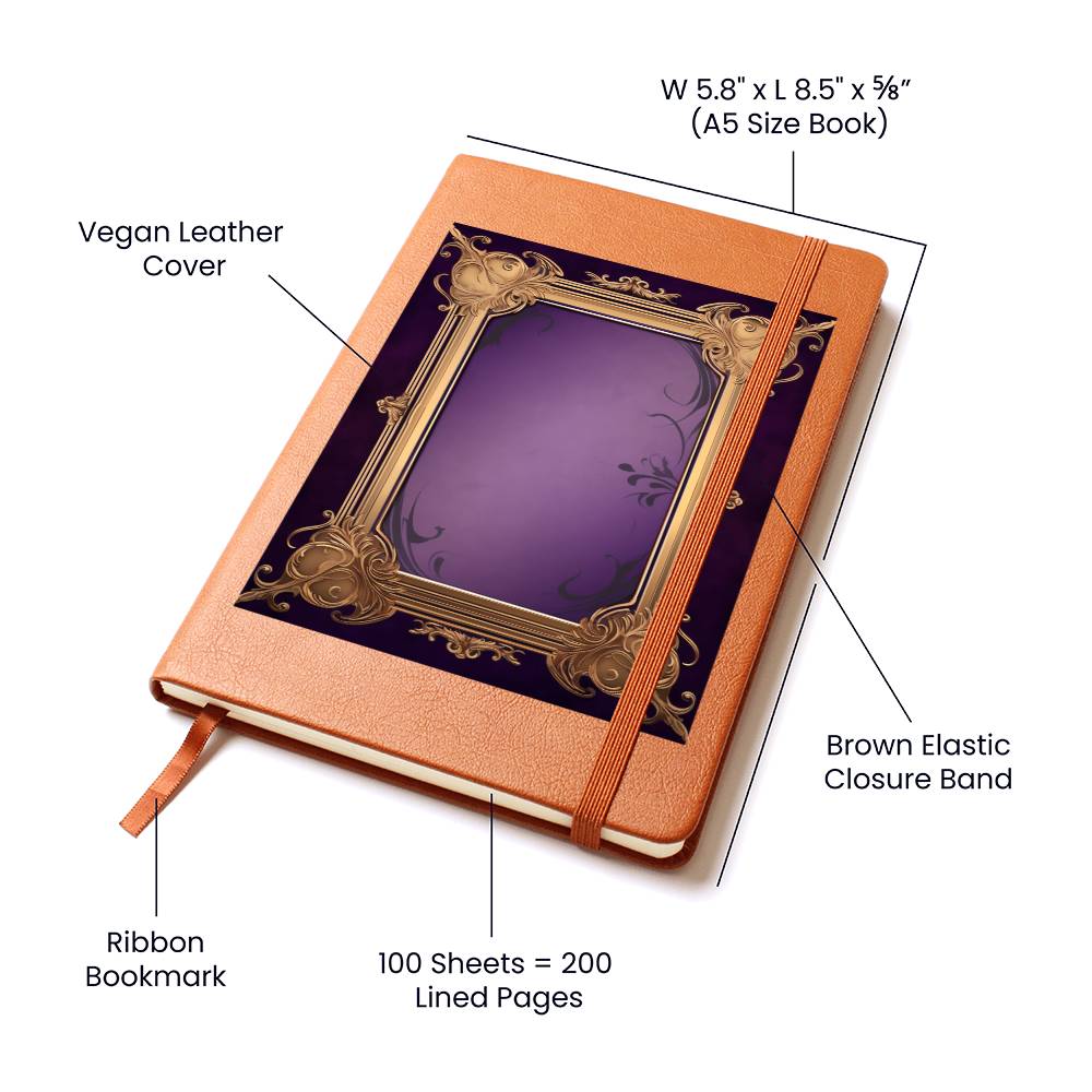 Ornate Gold Cover 064 - Vegan Leather Journal