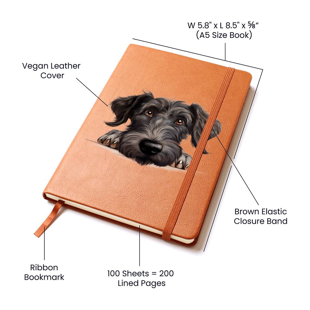 Scottish Deerhound Peeking - Vegan Leather Journal