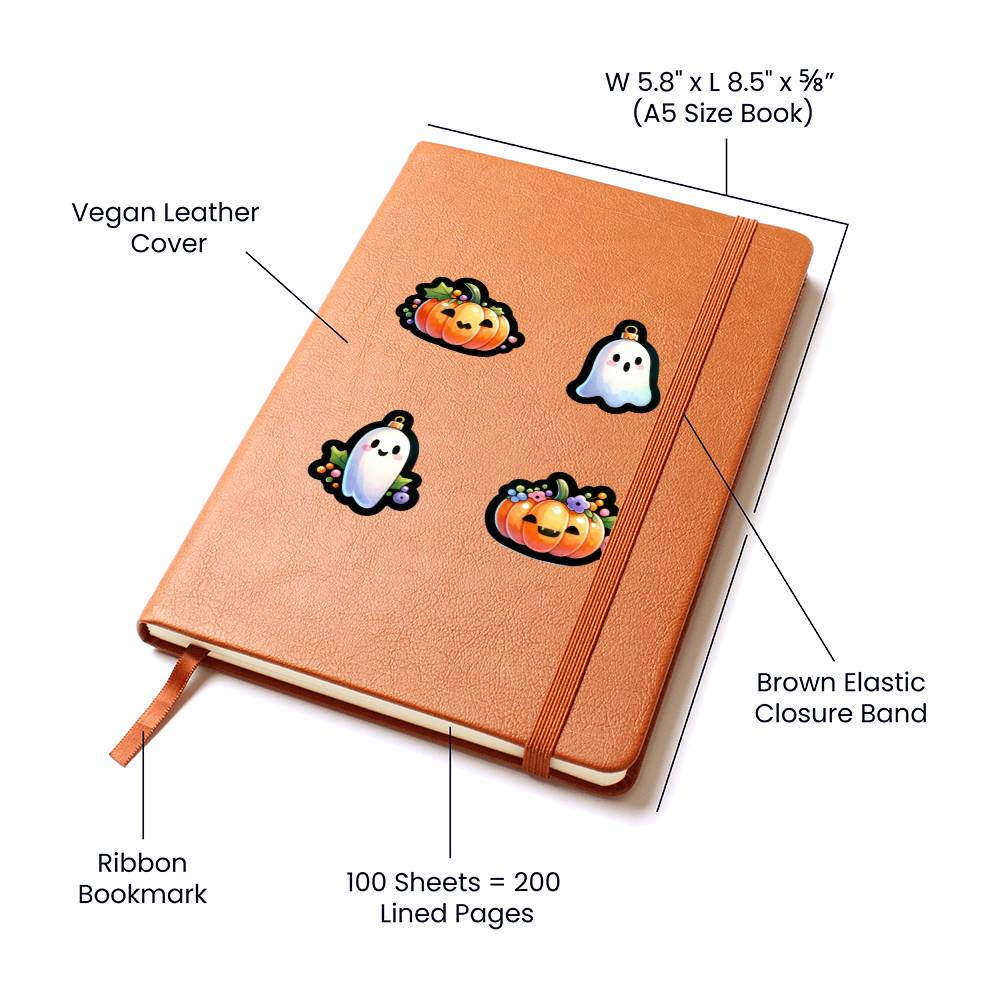 Cute Halloween Sticker 006 - Vegan Leather Journal