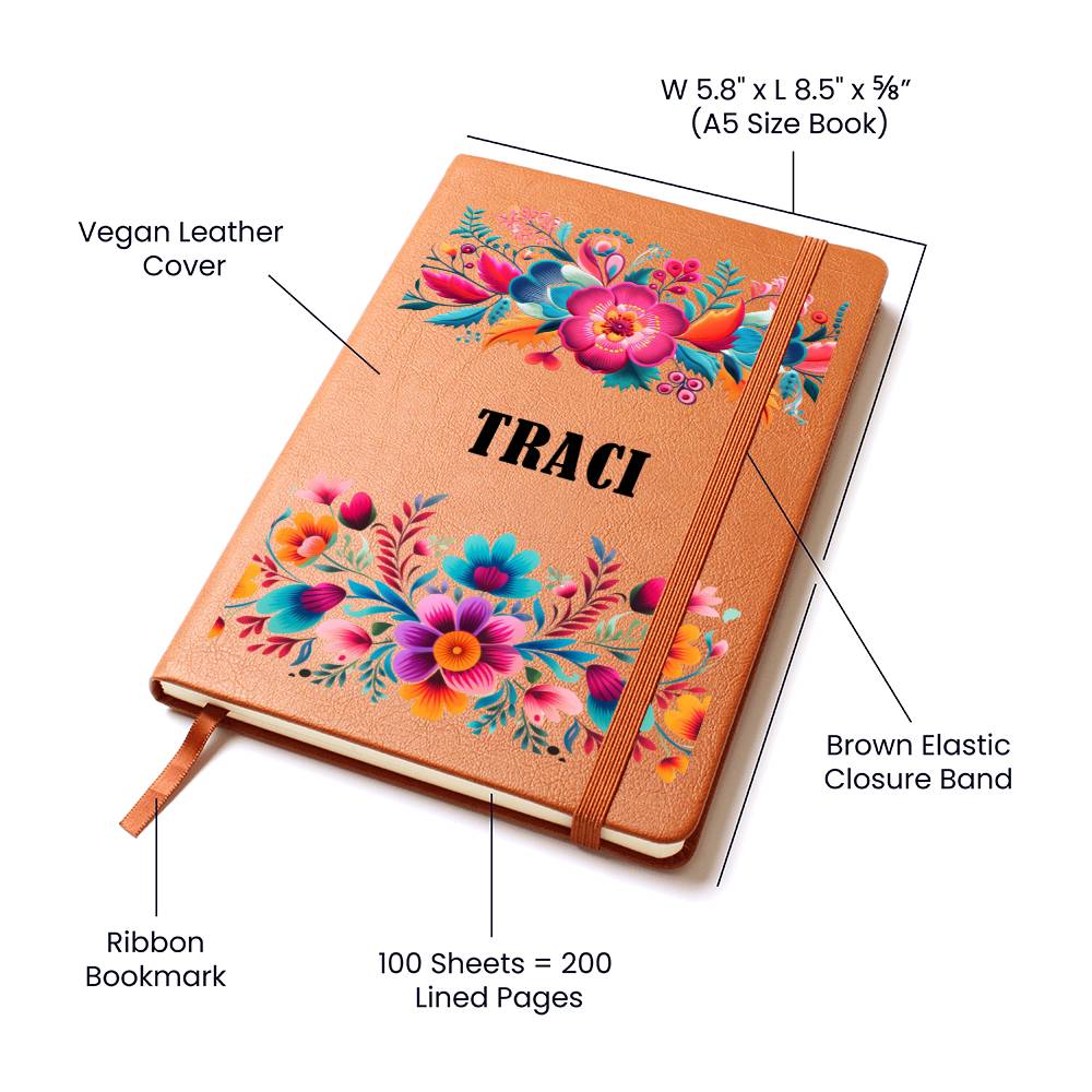 Traci (Mexican Flowers 2) - Vegan Leather Journal