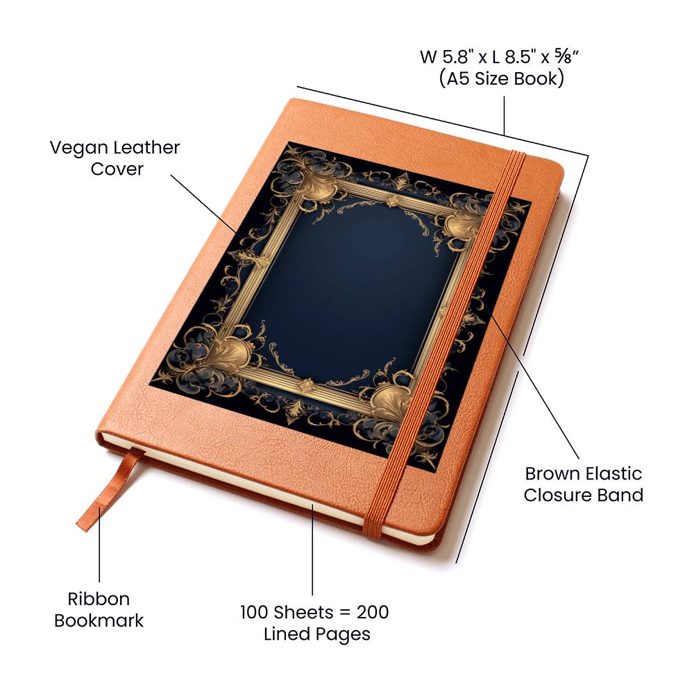 Ornate Gold Cover 111 - Vegan Leather Journal
