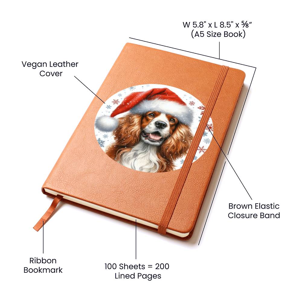 Christmas Dog - Welsh Springer Spaniel - Vegan Leather Journal