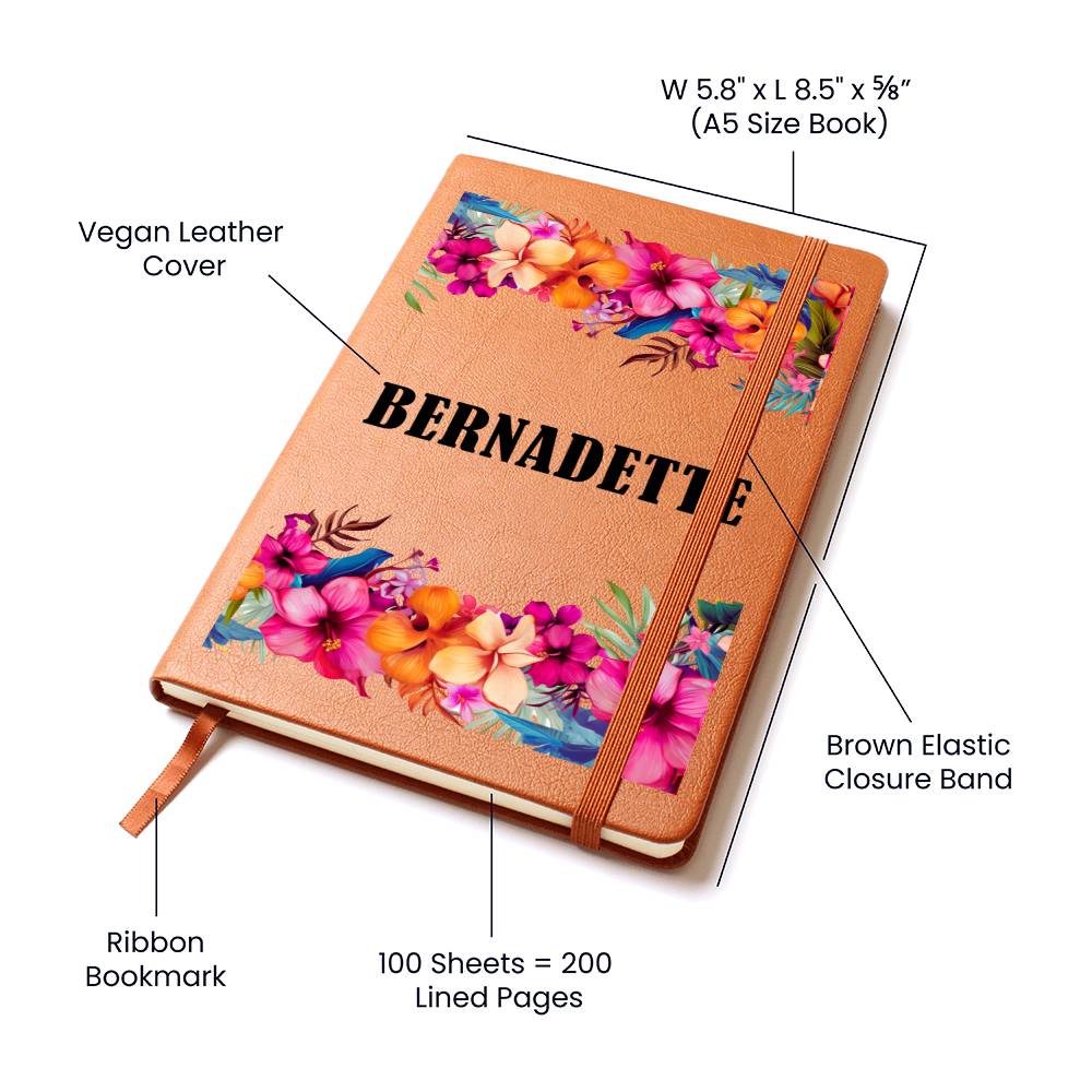Bernadette (Tropical Flowers) - Vegan Leather Journal