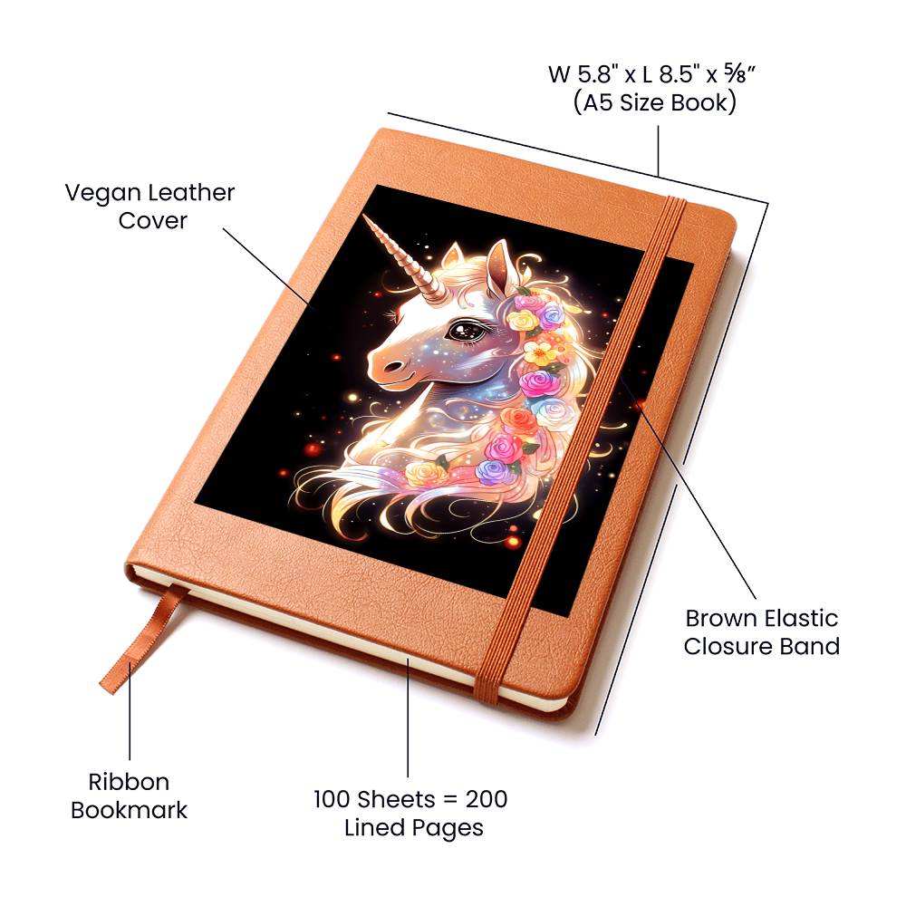 Cute Unicorn 016 - Vegan Leather Journal