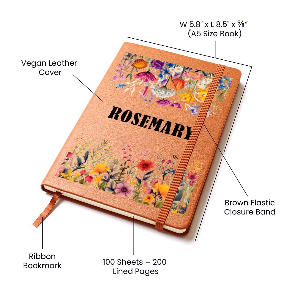 Rosemary (Botanical Blooms) - Vegan Leather Journal