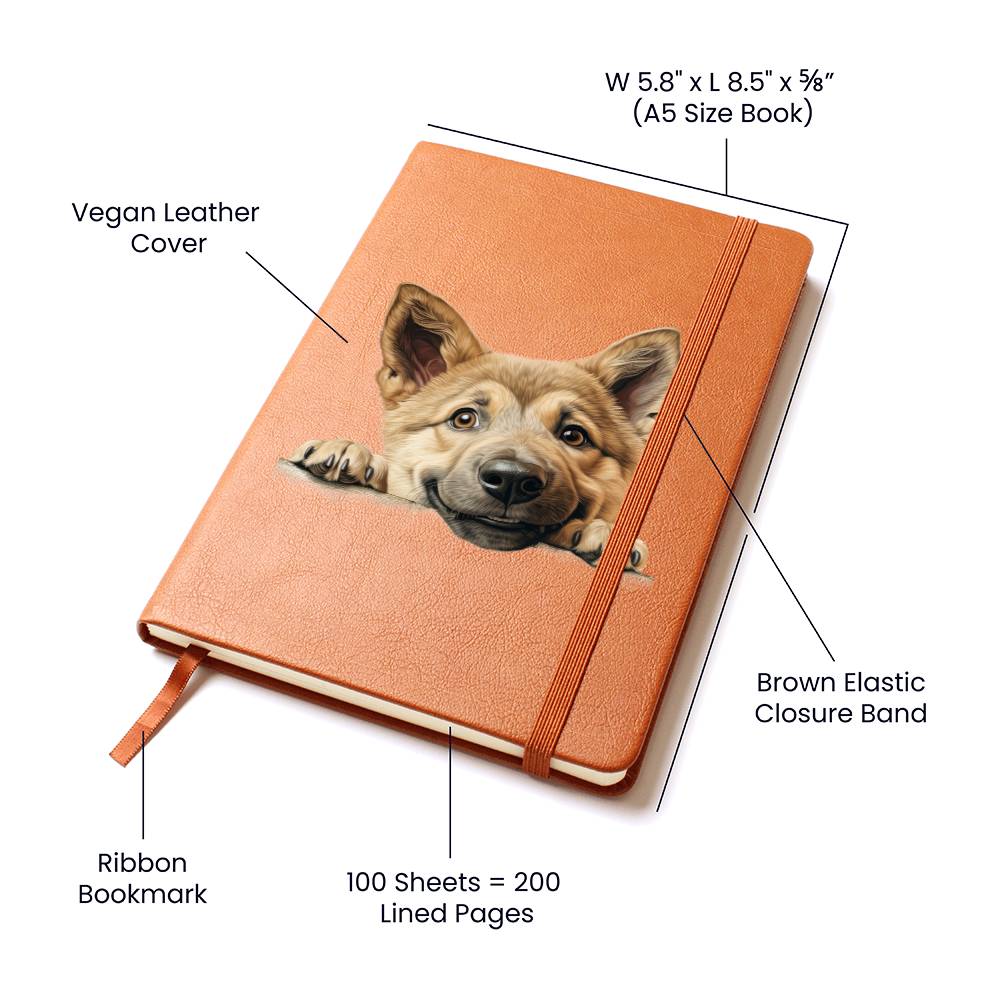 Chinook Peeking - Vegan Leather Journal