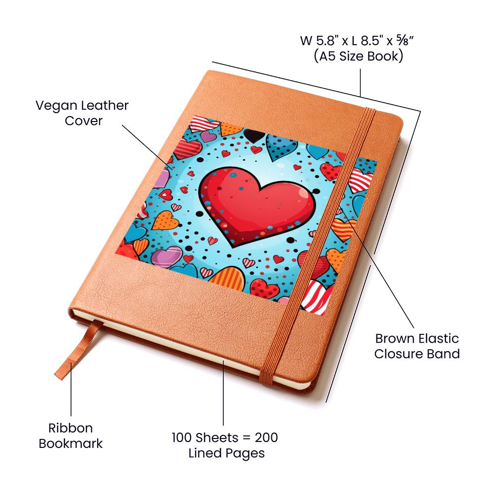 Valentine's Day Pop Art 16 - Vegan Leather Journal